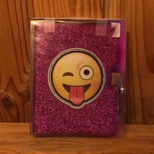Kids Sparkly Emoji Notebook with Pen and lock